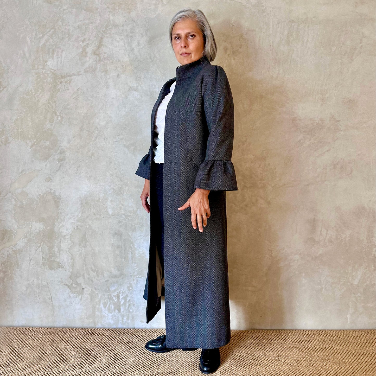 the brett coat in cashmere-lambswool herringbone flannel image 5