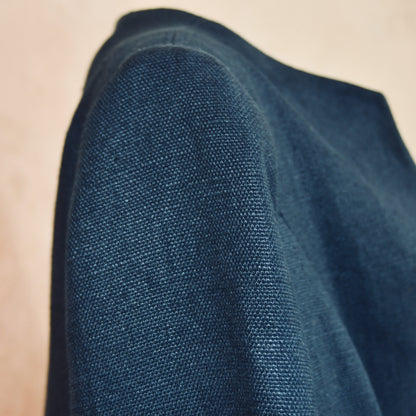 Navy Linen Coat – Close Up