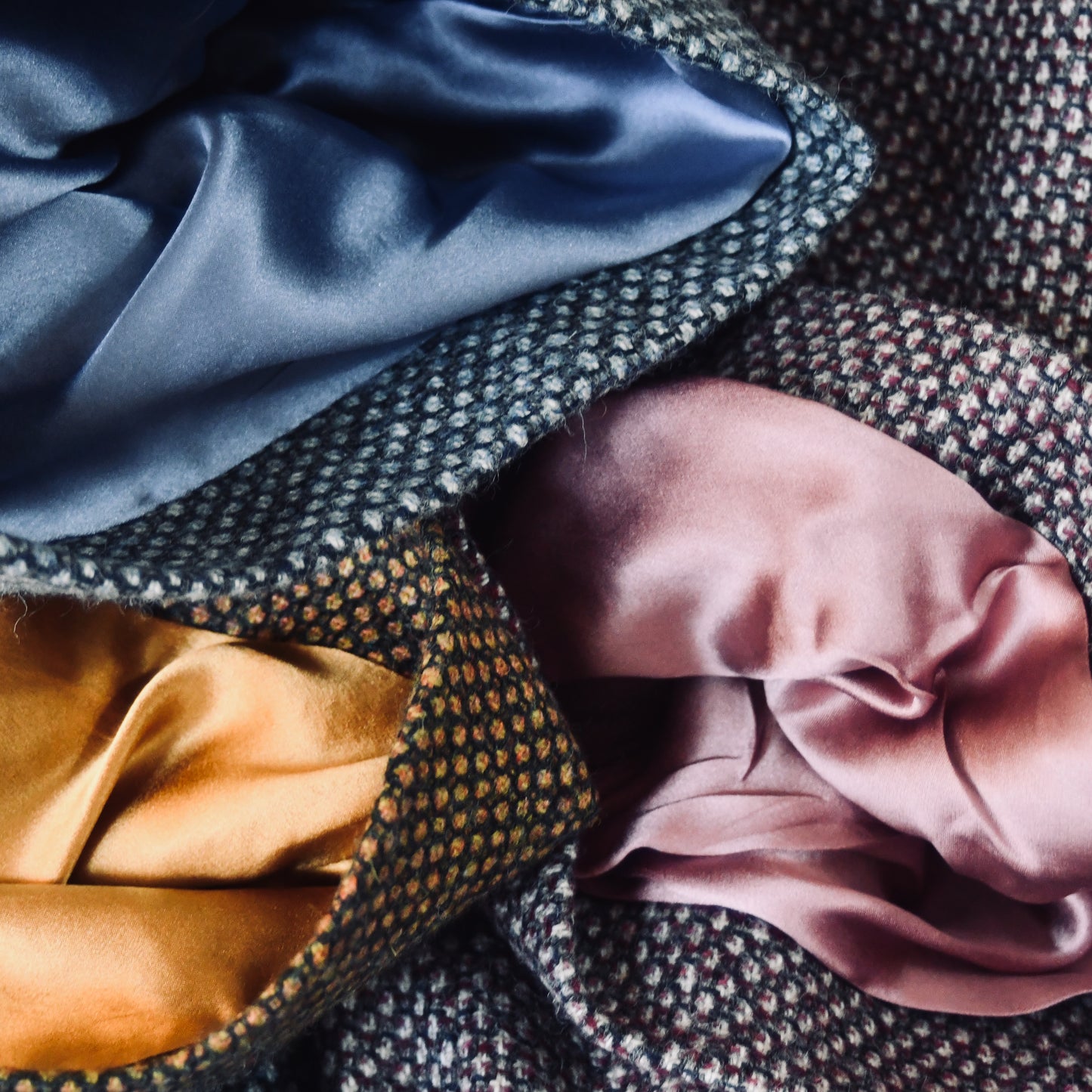 the delany coat in pink-grey tiger eye tweed image 12