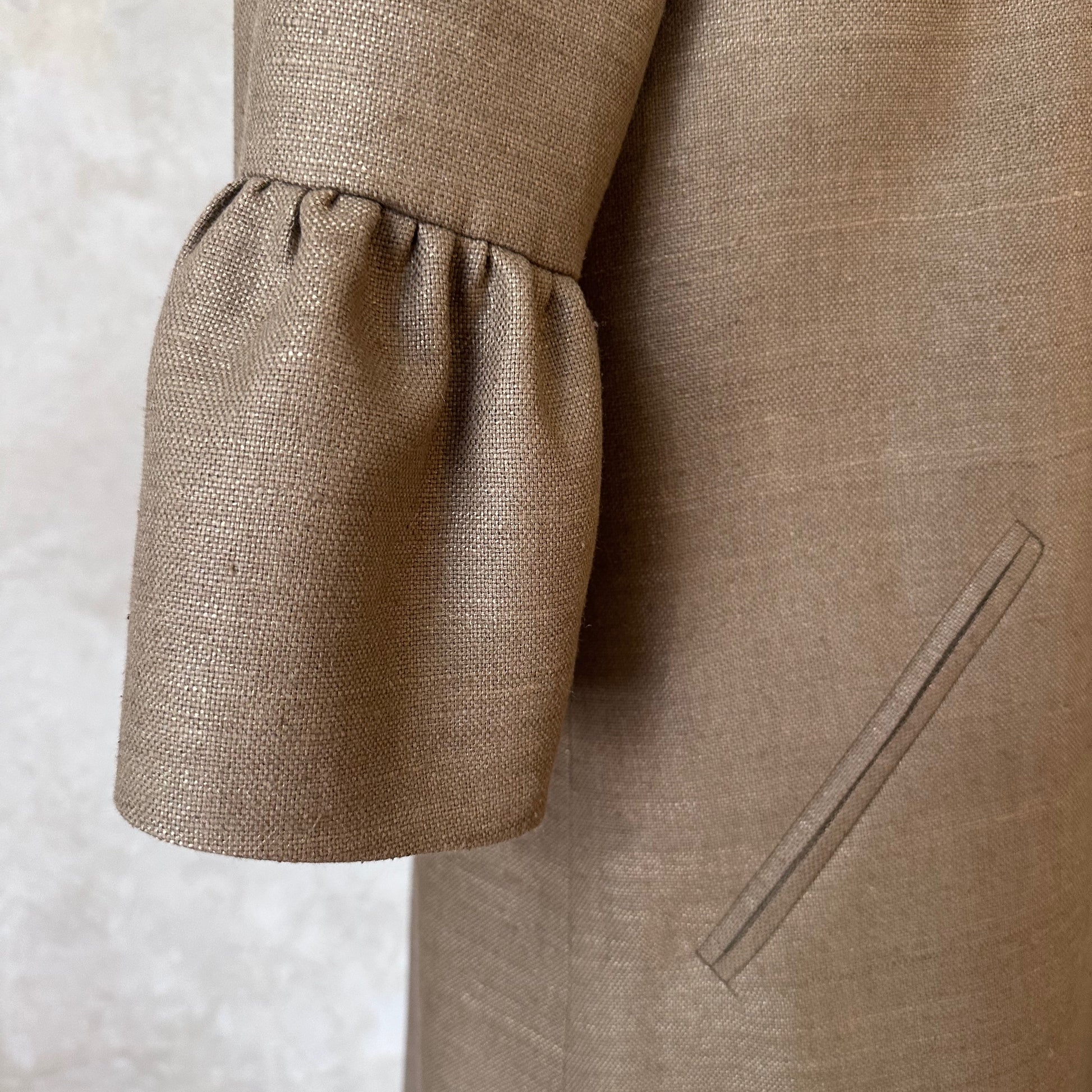 khaki silk matka brett coat image 8
