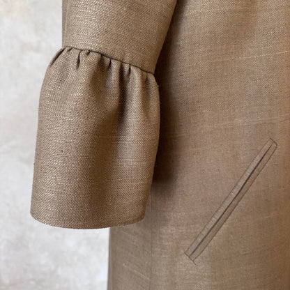 khaki silk matka brett coat image 8