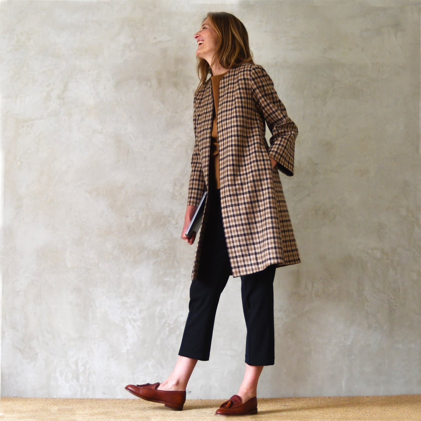 the garnett coat in fox flannel gunclub check image 6