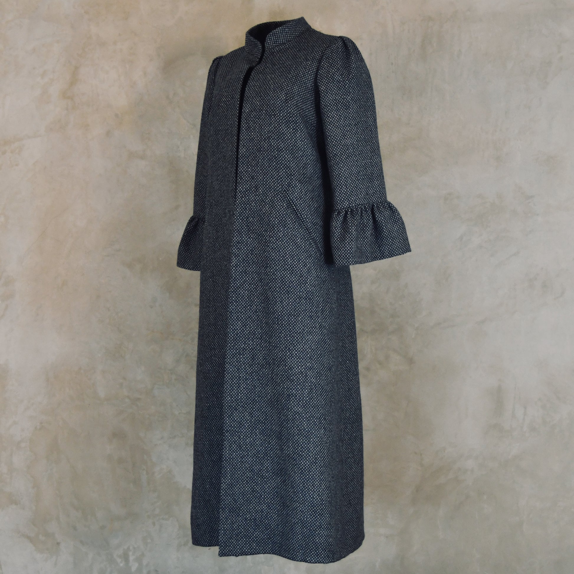 the brett coat in blue tiger eye tweed image 7