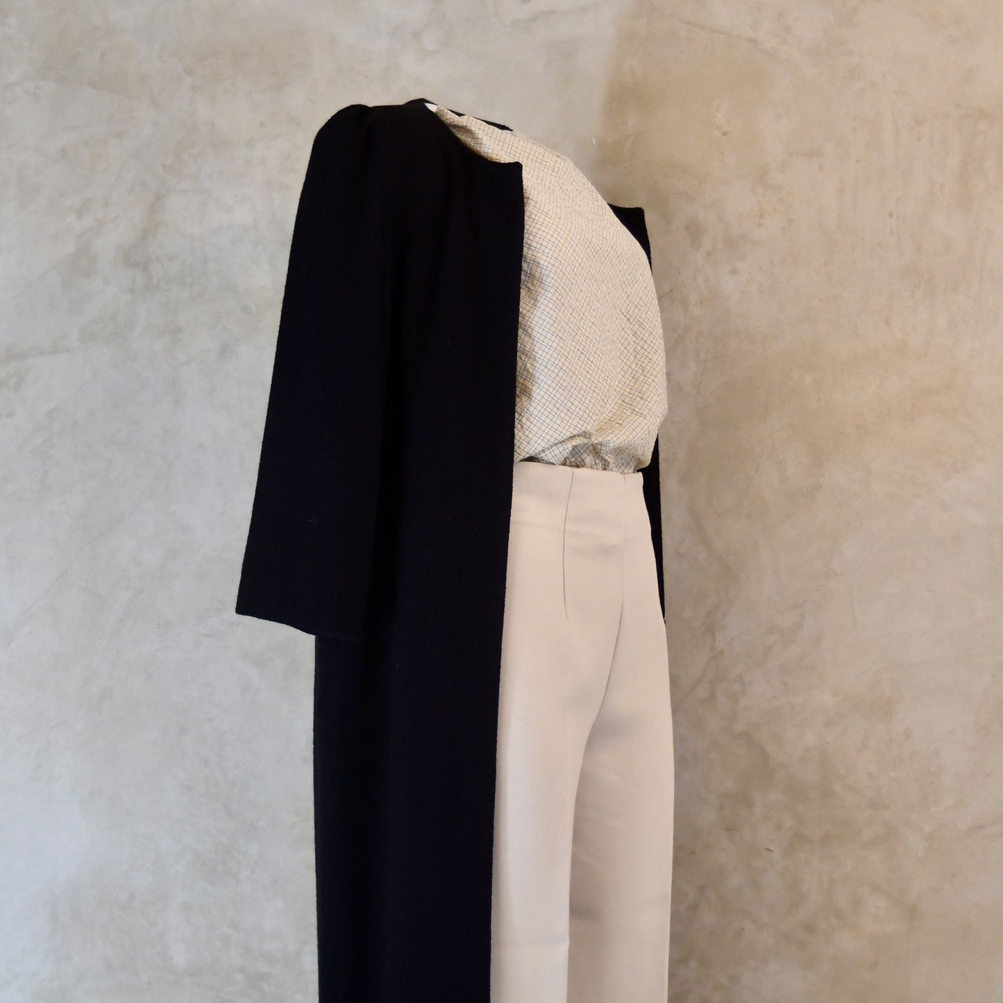 the nicholson in very dark navy light wool bouclé image 1