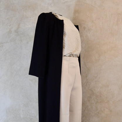 the nicholson in very dark navy light wool bouclé image 1