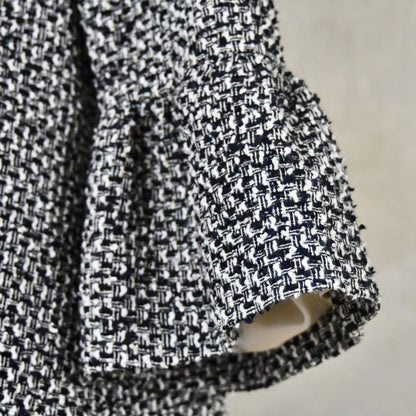 the brett coat in black and white tweed boucle image 7