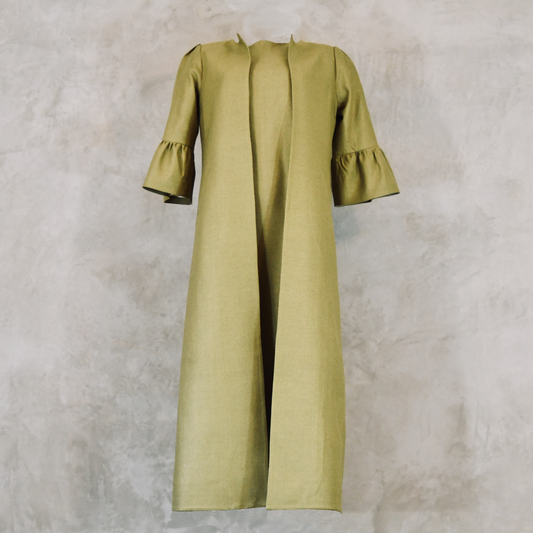 lime green silk matka delany coat image 9