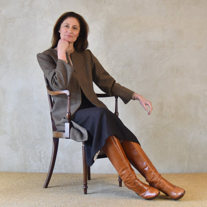 the john coat in lambswool-cashmere mix herringbone image 2