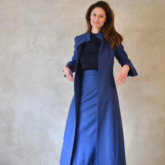 Bllue Merino Wool Hourglass Coat