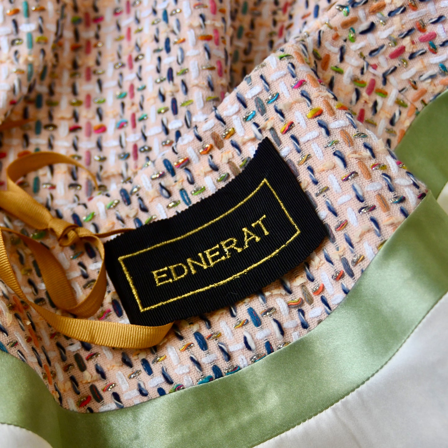 the brett coat in pale multicoloured boucle image 2