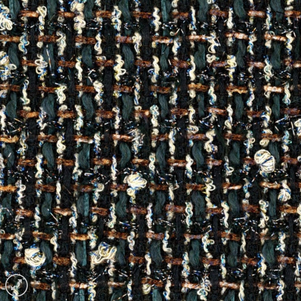 the biffin coat in blue, black and bronze boucle image 9