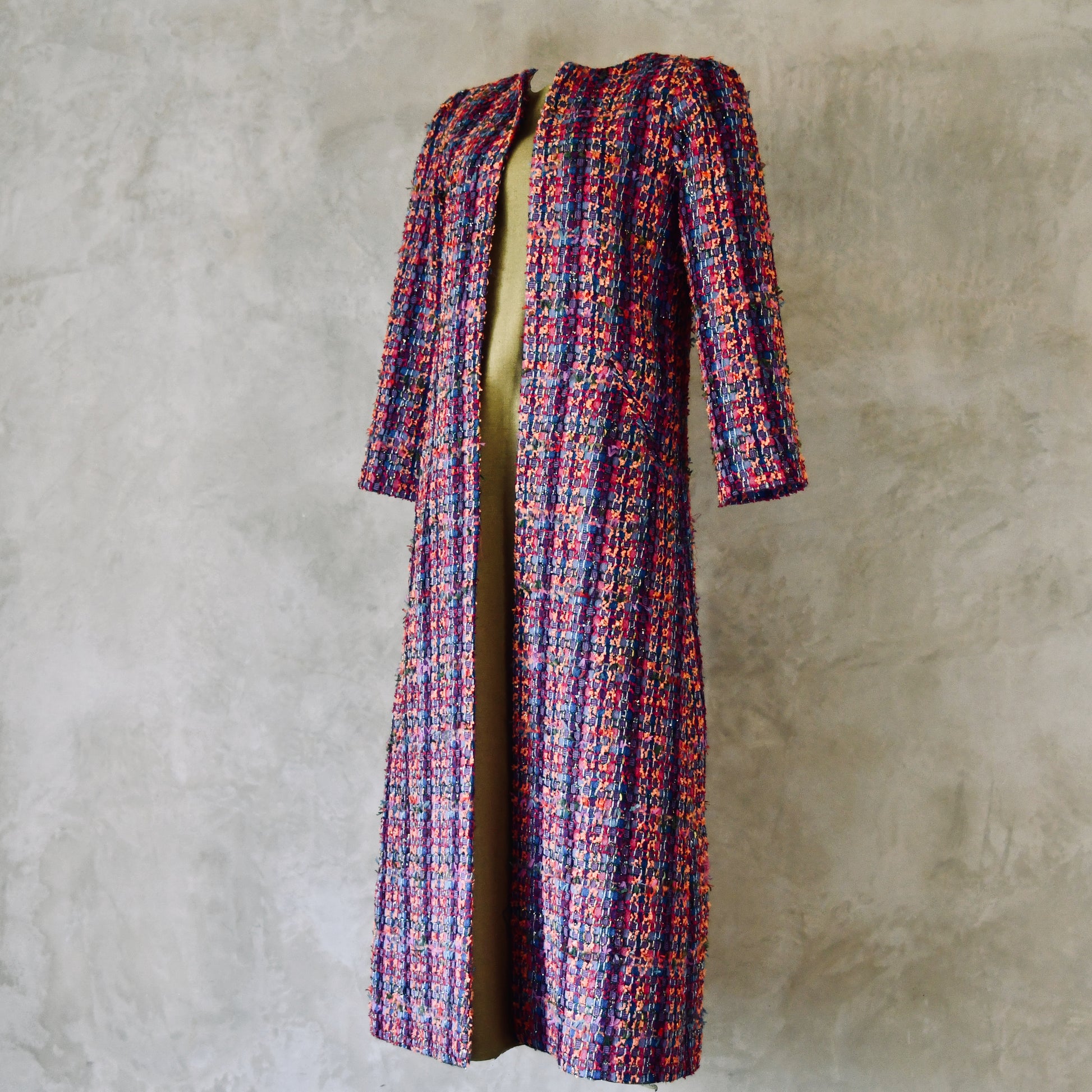 the bell coat in raspberry boucle image 3