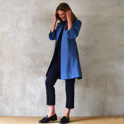 the ganz coat in blue flower brocade image 2