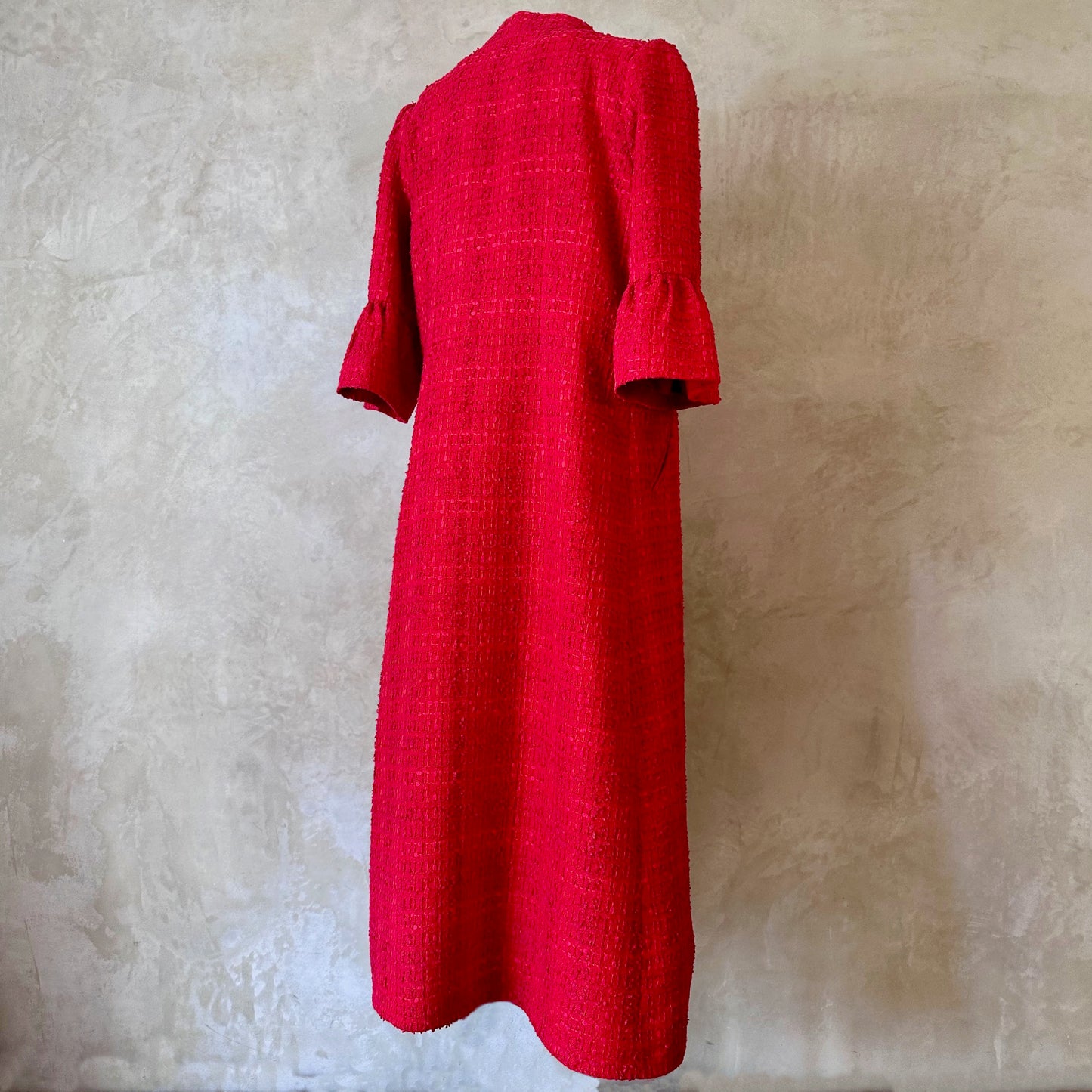 red boucle delany coat image 6