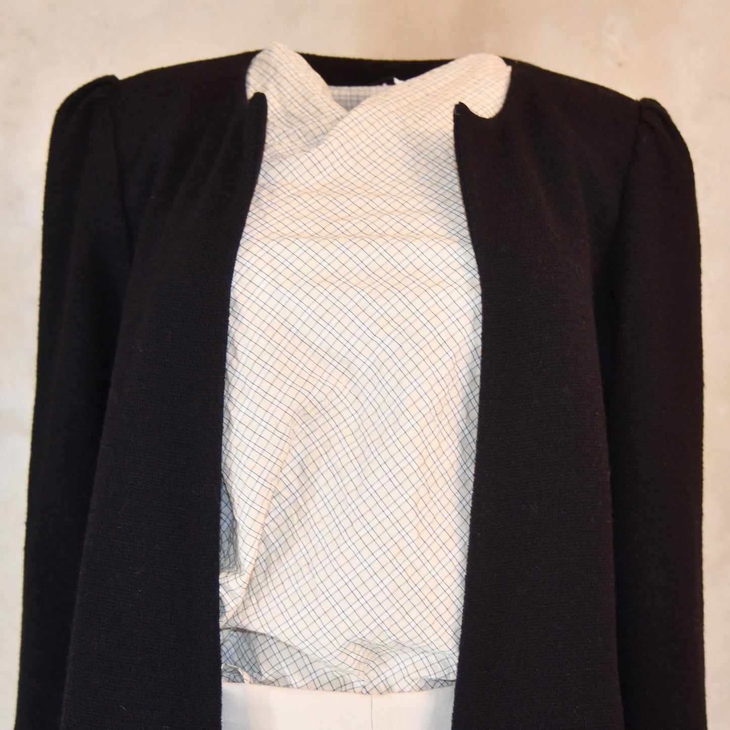 the nicholson in very dark navy light wool bouclé image 8