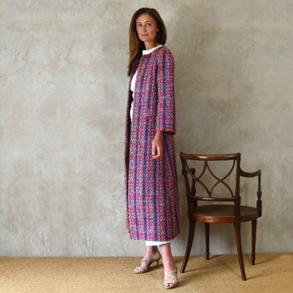 the bell coat in raspberry boucle image 1