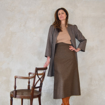 the john coat in fawn merino herringbone flannel image 5
