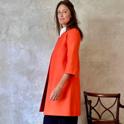 silk matka john coat in saffron orange image 7
