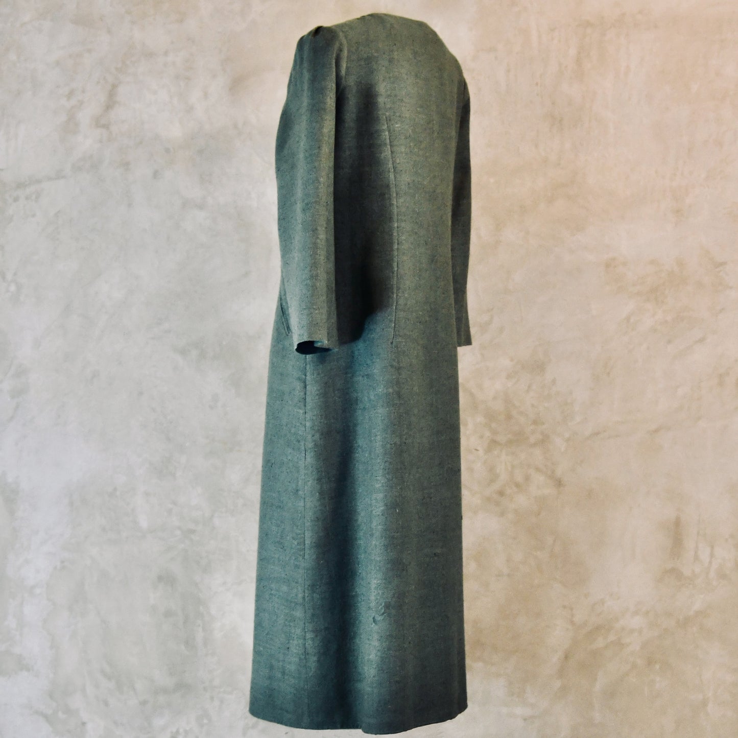 the bell coat in sage silk matka image 2