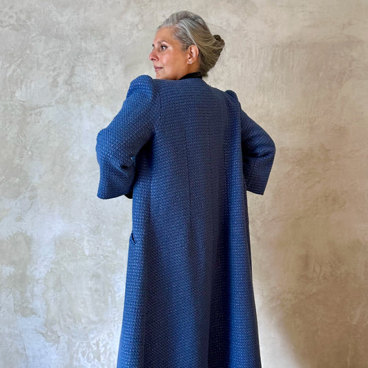 the burlison in iridescent blue boucle image 1