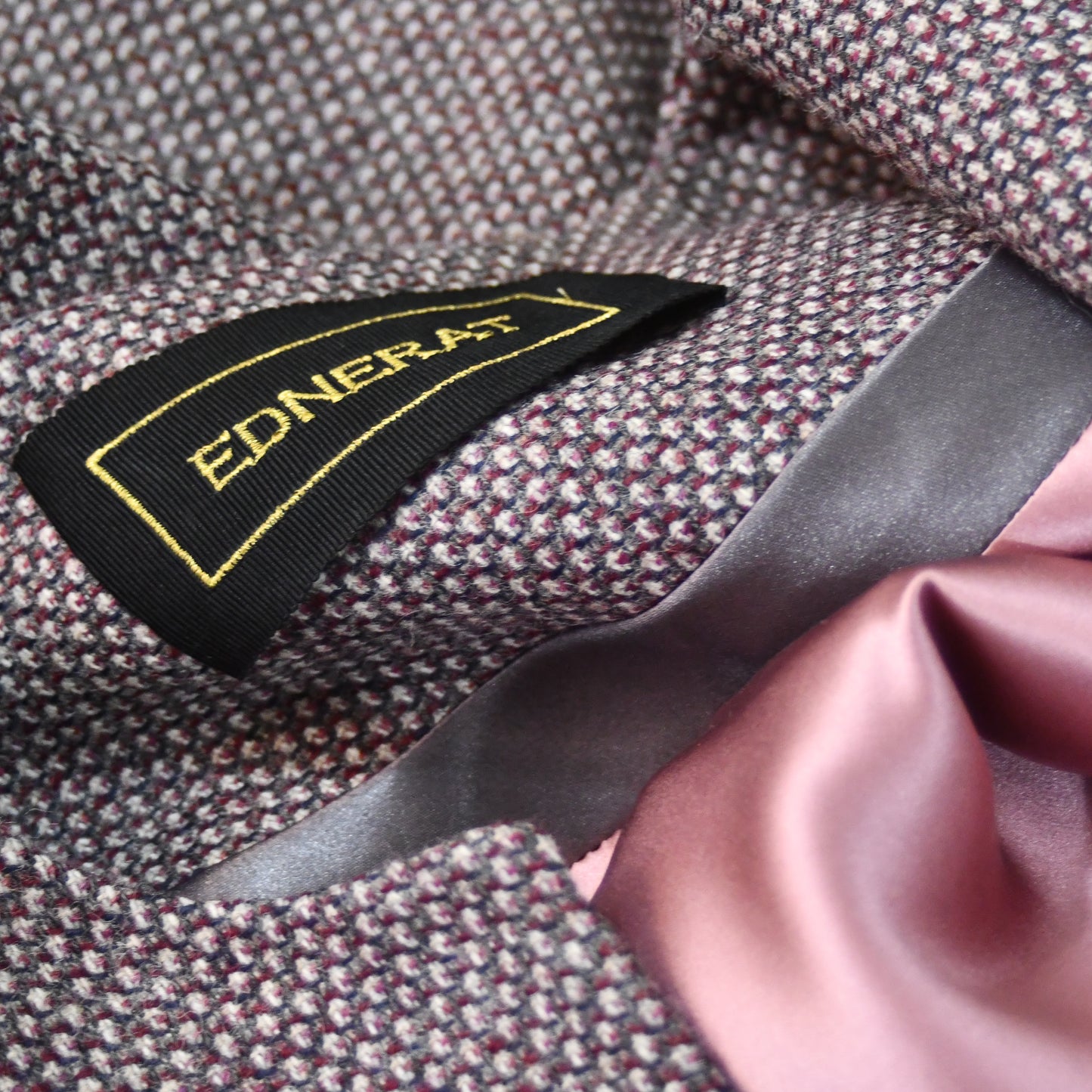 the delany coat in pink-grey tiger eye tweed image 11