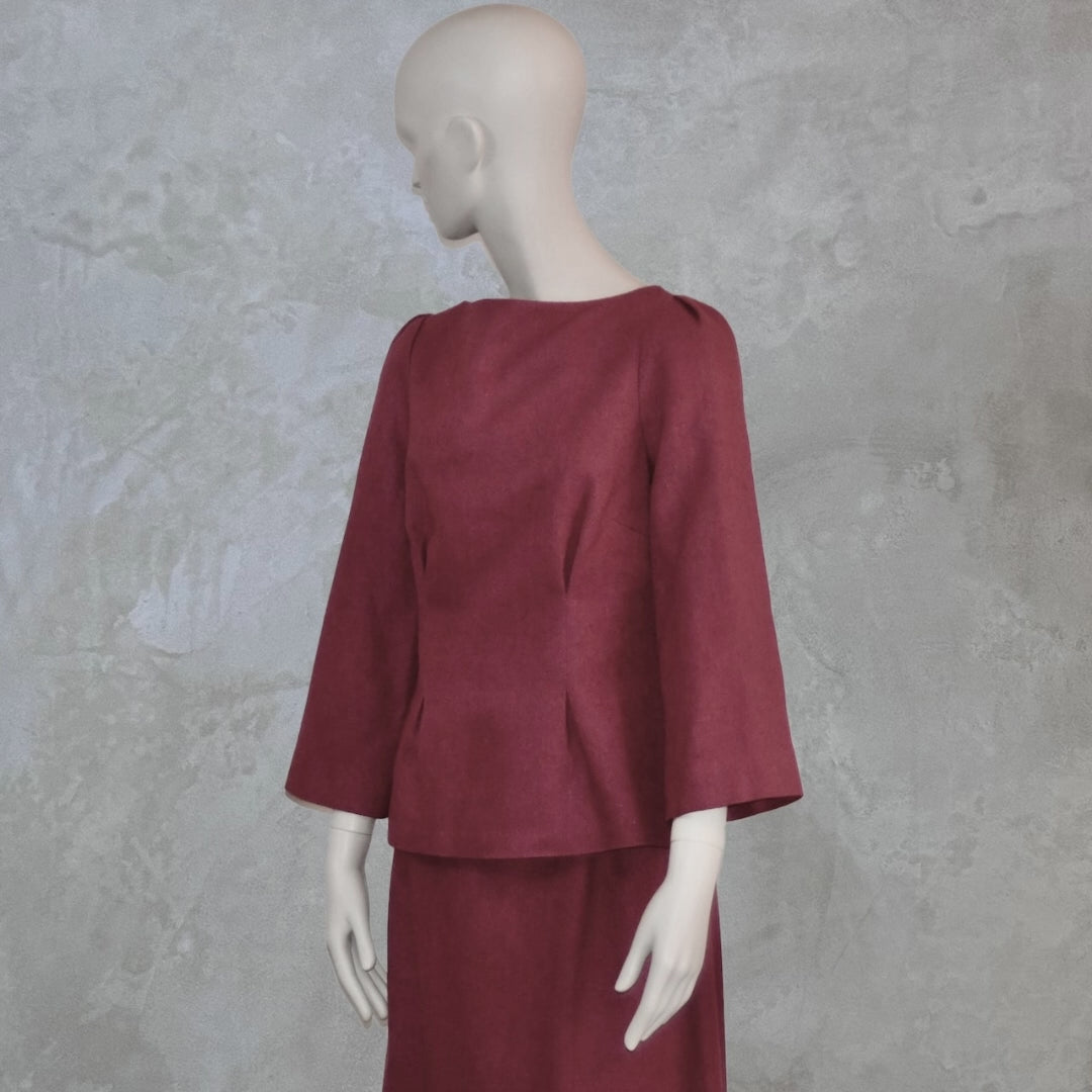 Tailored Silk Boat Neck Blouse