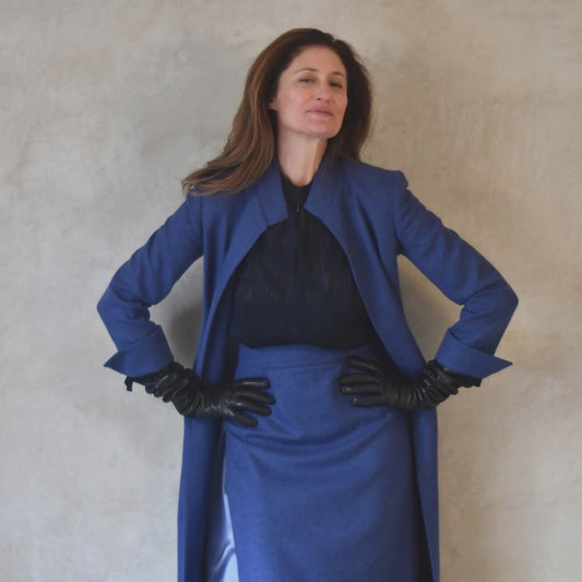 Blue Merino Wool Hourglass Coat – Video