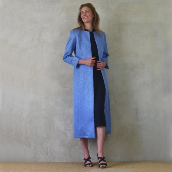 10 – Fitted Hourglass Coat in Silk Mix Brocade. A Fitted Spring-Summer Brocade Coat perfect for Royal Ascot, Spring Weddings and other Formal Occasions. This investment piece will also wear well at work. Handmade in Britain.